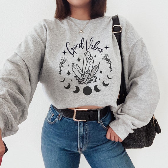 Motivational Sweatshirt Crystals Sweatshirt Positivity Sweatshirts Oversized Sweatshirt Plus Size Sweater Hipster Sweater S 5X Gifts Etsy Canada