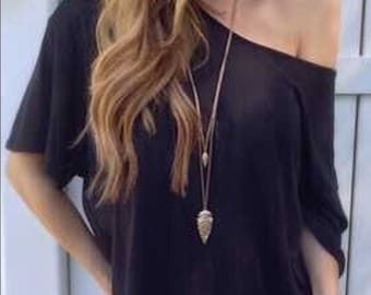 Off shoulder tee, Off shoulder Top, off Shoulder Blouse, Sexy, Black, Slouchy tee, Boho, Bohemian, Womens, S-5X