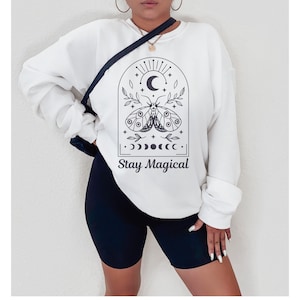 Moon Phase sweatshirt, Positivity Sweatshirt Mystical sweatshirt, Moon sweater, Mooncycle sweatshirt, Celestial sweatshirt Graphic Shirt