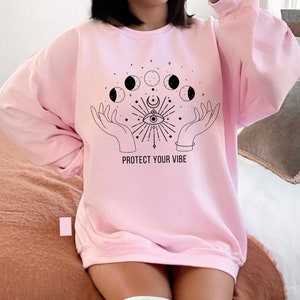 Camiseta mística Mooncycle Camisa motivacional, Camisa de positividad Camisa bruja, Sudadera estética, Camisa celestial, Carta del Tarot