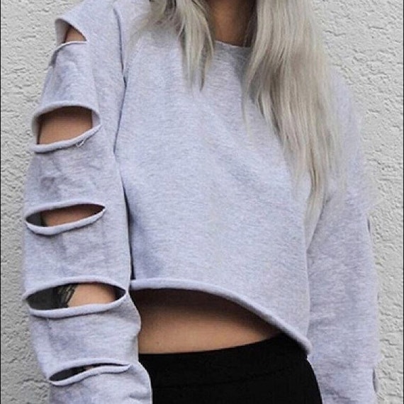 Grunge Girl Sexy Distressed Croptop Sweatshirt Long Sleeve Crewneck Goth Clothes Festival Sweatshirt Streetwear Clothing - Etsy Grunge Girl Sexy Distressed Croptop Sweatshirt Long Sleeve Crewneck Goth Clothes Festival Sweatshirt Streetwear Clothing - Etsy