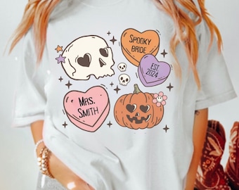 Halloween Bride Shirt, Halloween Skull Bride Shirt, Bridal Sweatshirt, Custom Bride, Spooky Bride,  Personalized Shirt, Bride to be Shirts