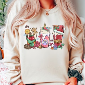 Unicorn Sweatshirt, Christmas Unicorn Sweatshirt, Unicorn Coffee Sweaters, Unicorn Shirt, Unicorn Christmas Tree, Unicorn tshirt