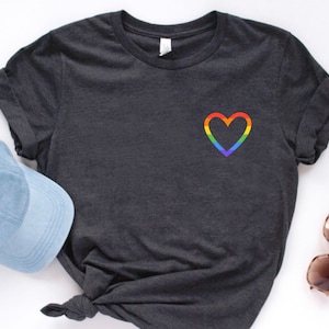 Rainbow Shirt, Pride Heart Shirt, Pride Month Shirt, Unisex Pride shirt, LGBTQ shirt, Toddler Shirt, Pride Day Graphic Tee, Support Shirt