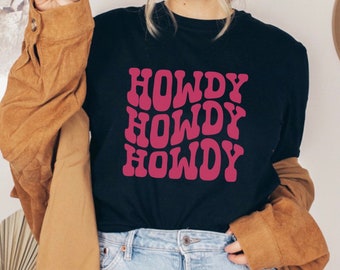 Moletom Howdy, moletom ocidental, camisa de cowgirl, presente para ela, suéter retrô howdy, camisa de concerto