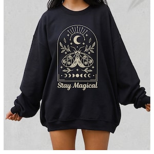 Moon Phase sweatshirt, Positivity Sweatshirt Mystical sweatshirt, Moon sweater, Mooncycle sweatshirt, Celestial sweatshirt, Witchy, Eclipse