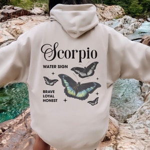 Scorpio Shirt, Scorpio Gifts, Zodiac gifts, Horoscope Gift, Birthday Gift for Women,  Scorpio Gift, Aesthetic, Trendy, butterfly Hoodie