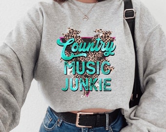 Country Music Junkie Sweatshirt, Country Music Hoodie, Southern Girl Sweatshirt, Howdy Shirt, Western Shirt, Konzert Shirt, 90er Country