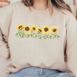 Sunflower Crewneck Sweatshirt, Sunflower lover shirt, Gift for Gardener, Gardening Shirt, Spring flowers, Kindness Shirt, Sunflowers Plants