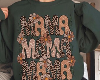 Mama Fall Sweatshirt, Floral Mom Shirt, Mom Fall Shirt, Autumn Sweater, Pumpkin Mom Tshirt, Thanksgiving Mama, Fall Mom Sweatshirt
