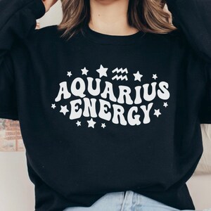 Aquarius Sweatshirt S-5X Big Aquarius energy Shirt, Retro Zodiac Sweater, Aquarius Gifts