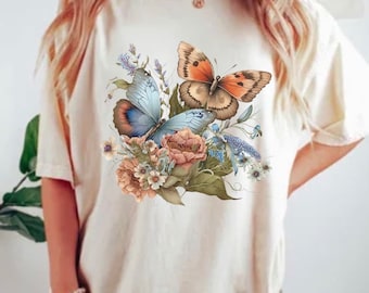 Camisa Mariposa, Butterfly Crewneck, Vintage Butterfly Crewneck, Sudadera Butterfly Gift, Butterfly Lover Shirt, Butterflies