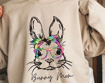 Bunny Shirt, Bunny Ears, Bunny Mom Sweatshirt, Rabbit Sweater, Cute Bunny Clothes, Bunny lover Gift, Gift for Pet Lover, Bunny Mama, Easter