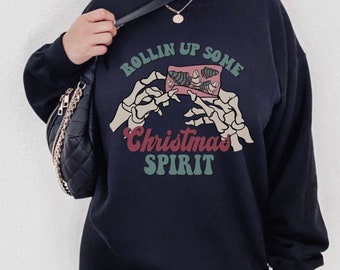 Rolling up some Christmas Spirit Sweatshirt, Trendy Christmas Sweaters, Funny Holiday Sweater, Christmas tshirt, Funny Christmas Crewneck