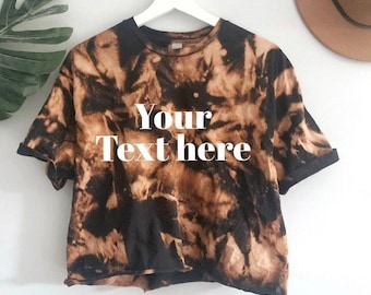 Chemise Crop top blanchie personnalisée, Chemise personnalisée, Personnalisée, crop top femme, edgy, Festival, Top en détresse, streetwear