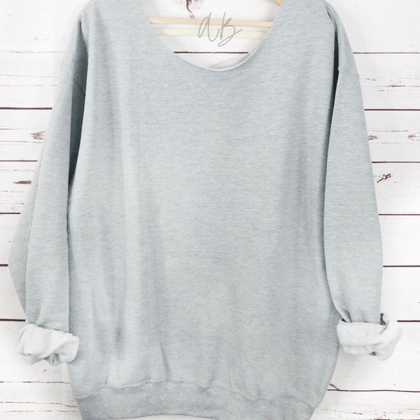 Slouchy Sweatshirt, Off Shoulder Sweatshirt, oversized fit Slouchy Sweater, Womens Sweatshirt, 80s 90s Clothing