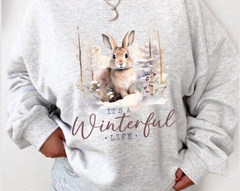 Sweater konijn, schattige wintertrui konijn konijn, sweater konijn, wintersweater, ronde hals konijn moeder