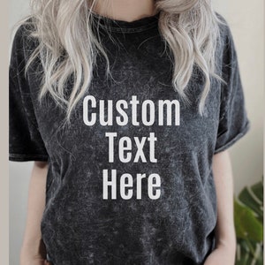 Benutzerdefinierte Acid Wash T-Shirt, personalisiertes Shirt, Shirt für Frauen, Acid Wash Shirt, maßgeschneidertes T-Shirt, Festival, Logo, Grunge Shirt