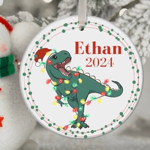 Kids Christmas Ornament, T Rex Ornament, Christmas Gift, Dino Ornament,  Cute Christmas Gift for kids, Personalized Christmas