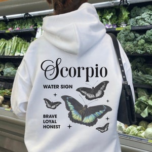 Scorpio Shirt, Scorpio Gifts, Zodiac gifts, Horoscope Gift, Birthday Gift for Women,  Scorpio Gift, Aesthetic, Trendy, butterfly