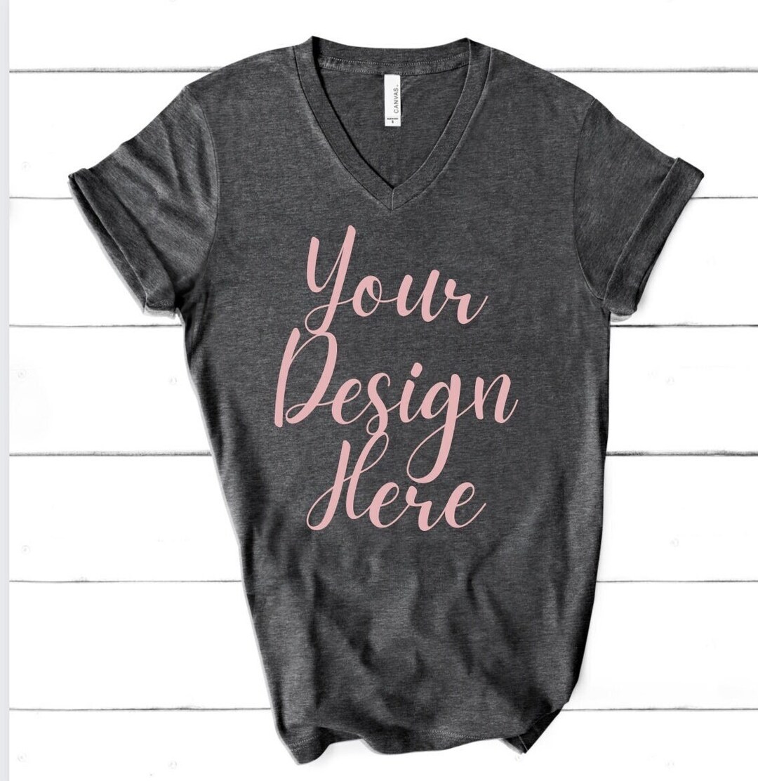 Custom V Neck Shirt, Your Text V Neckline, Personalized Shirts ...