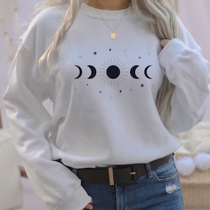 Moon Phase Sweatshirt , S-5x, Sun Mystical, Gift, Graphic sweatshirt Celestrial, Boho Sun Stars Tee, Sun Shirt , Boho sweatshirt, plus size