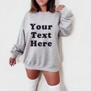 Personalized Crewneck Sweatshirt, Custom Sweatshirt, oversized fit Slouchy, Your text, Custom Crewneck custom text logo, Bride