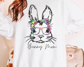 Bunny Sweater, Bunny Ears, Bunny Mom Sweatshirt, Rabbit Sweater, Cute Bunny Clothes, Rabbit lover Gift, Gift for Pet Lover, Bunny Mama