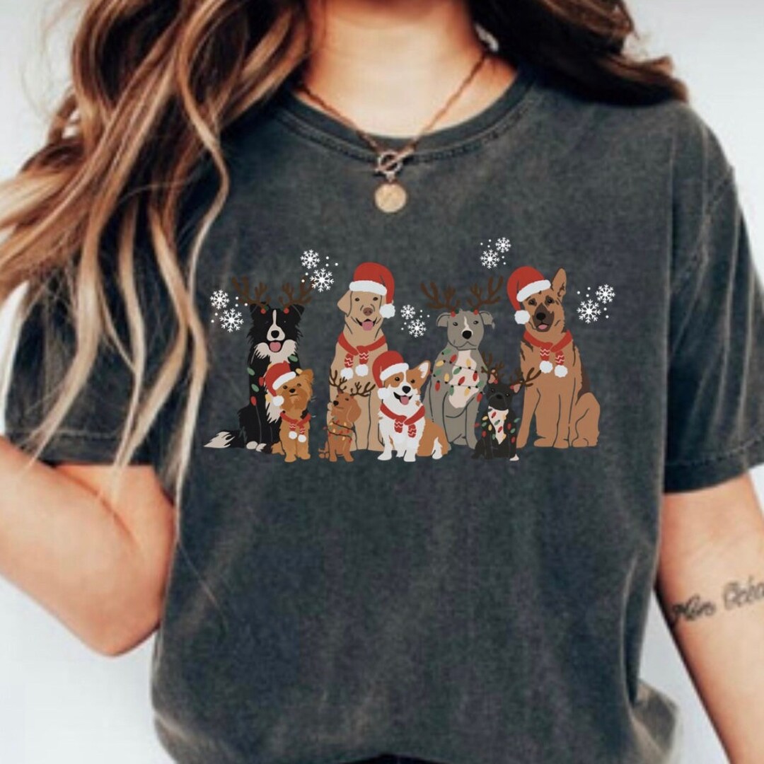 Christmas Dog Shirt Comfort Colors Cute Dog Sweatshirt Etsy