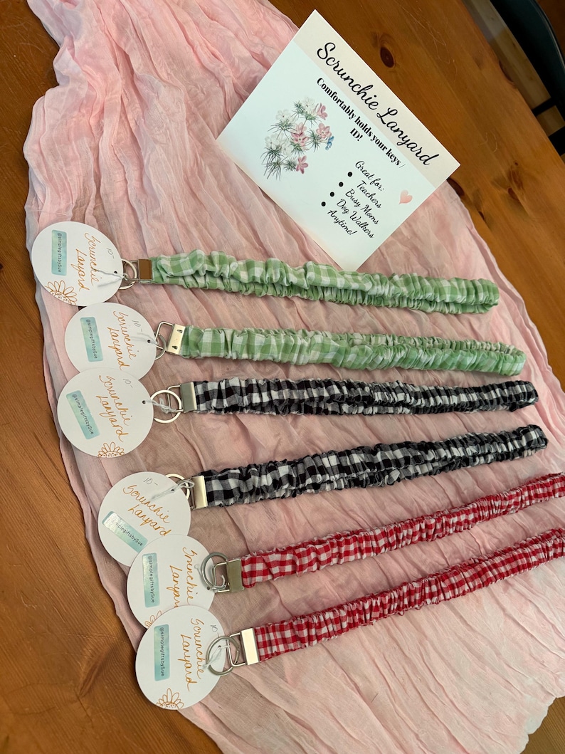 Gingham Scrunchie Lanyard image 7