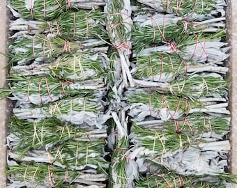 Bundle of 100 torches California White Sage & Rosemary Smudging Torches