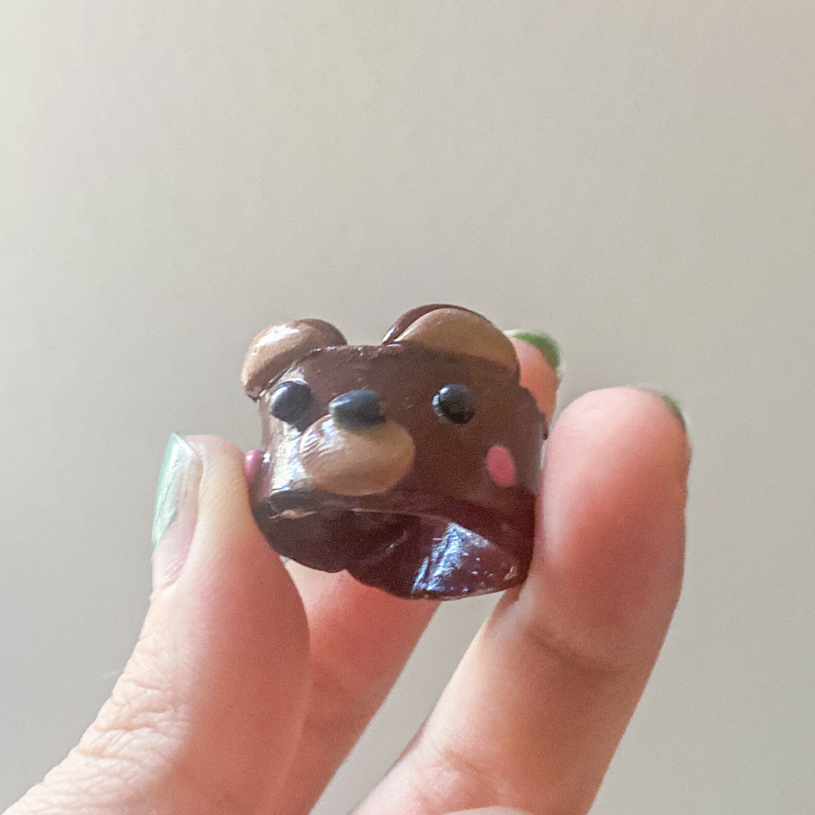 Handmade Polymer Clay Bear Ring Etsy