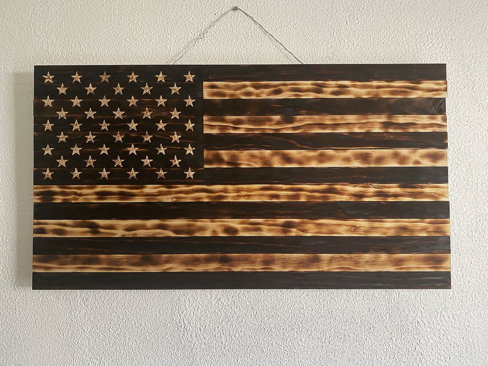Handmade Wood Burned American Flag Etsy