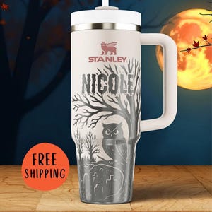 Personalized Halloween Stanley Tumbler: Spooky Custom Name Stainless Steel