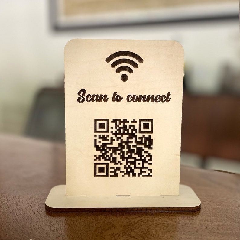 Scannable QR Code Sign QR Code Wifi Sign Airbnb Sign Etsy