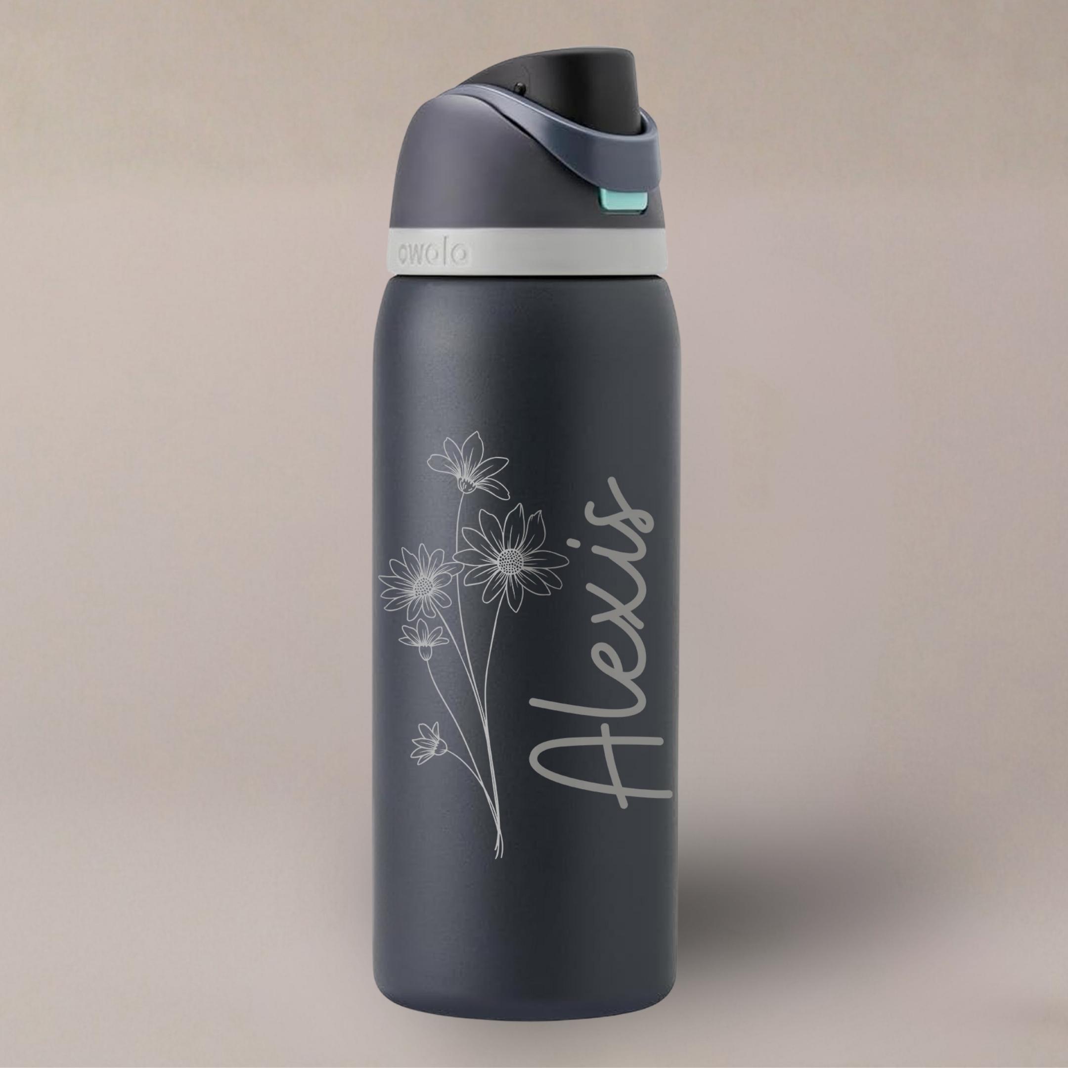 Personalized Owala Freesip Water Bottle With Name Birth Flower Engraved ...