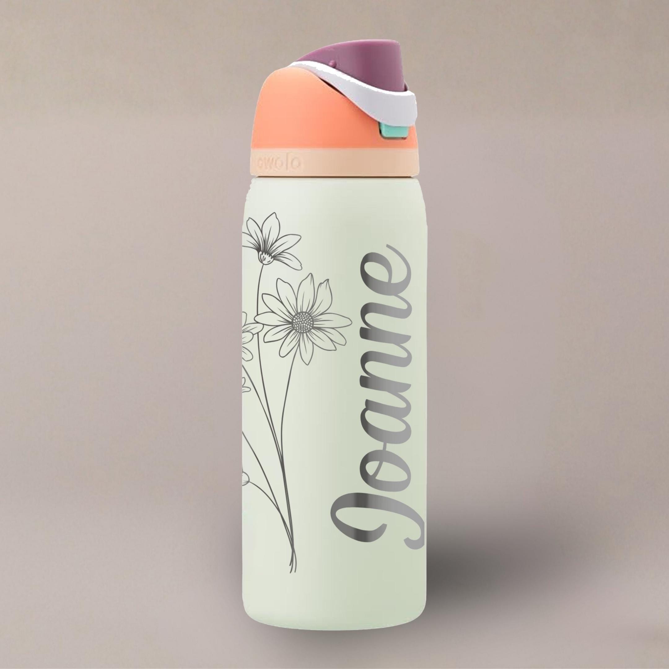 Personalized Owala Freesip Water Bottle With Name Birth Flower Engraved ...