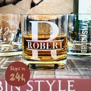 Personalized Glass Whiskey Glasses, Custom Engraved Wedding Gift for Groomsmen or Couples, Custom Wedding Glassware Gift for Bride and Groom