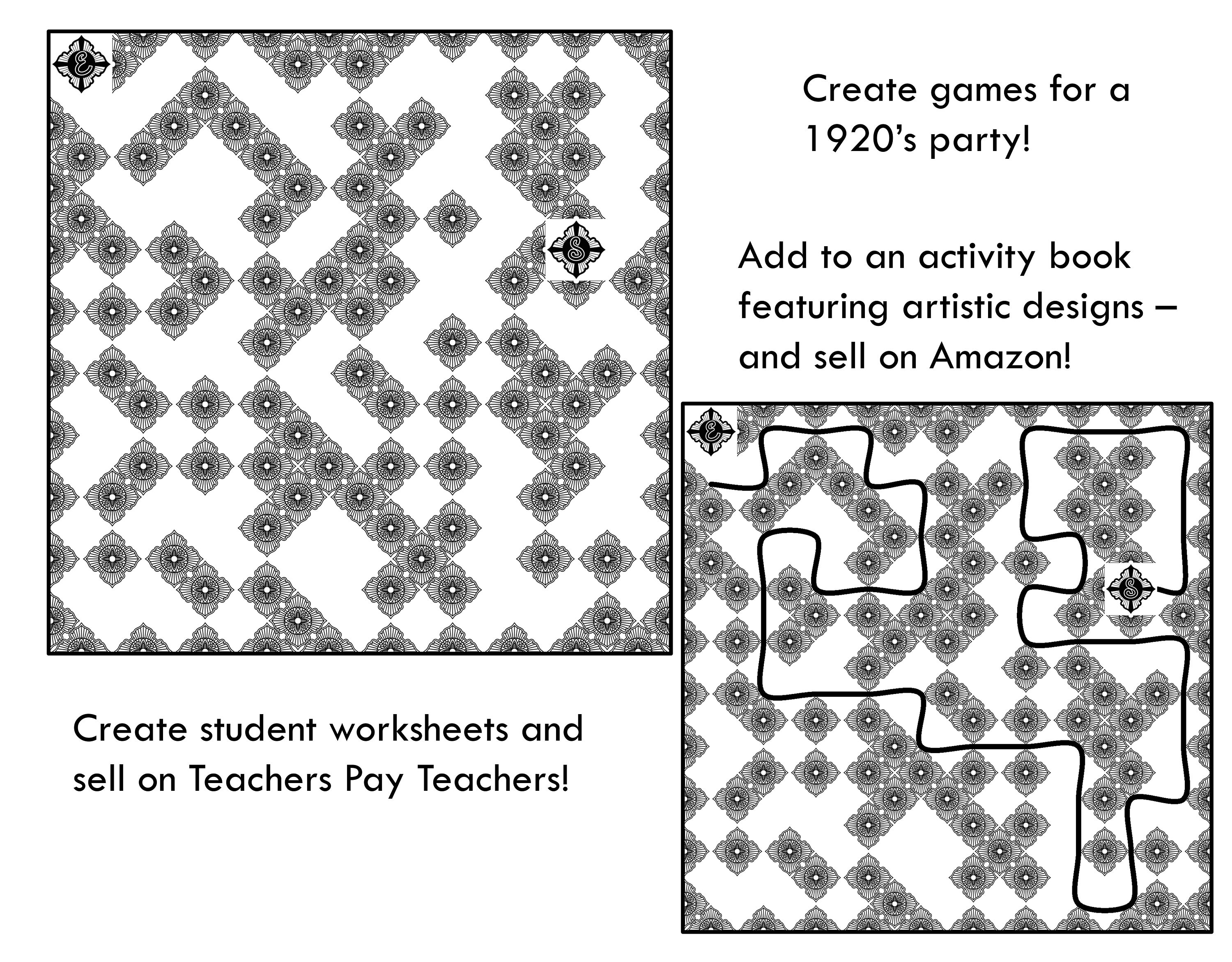100 Art Deco Mazes Set 1 1920s Theme Mazes Etsy
