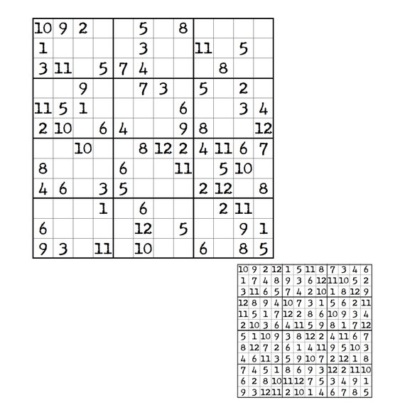 Sudoku 12x12 - Médio 