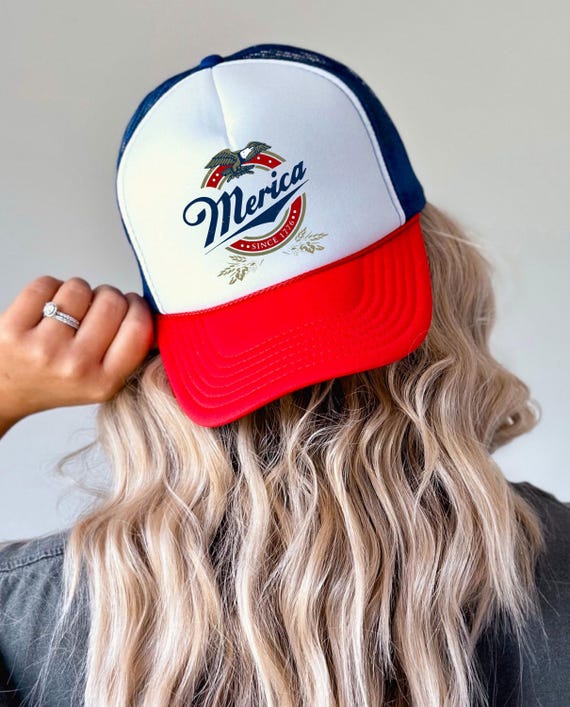 Patriotic 'Merica Eagle Trucker Cap - Vintage America Snap Back Hat, 4th of July Gift for Men & Women