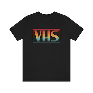 VHS Logo Retro Sunset T-Shirt - Vintage Retro Classic Nostalgic T-Shirt - Unisex Short Sleeve Tee