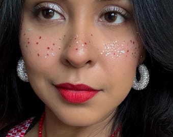 Holographic Silver My Beloved One Freckles Tattoo | Temporary Face Freckles |