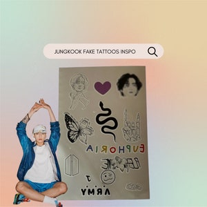 BTS Jungkook tattoos, fake tattoo, bts
