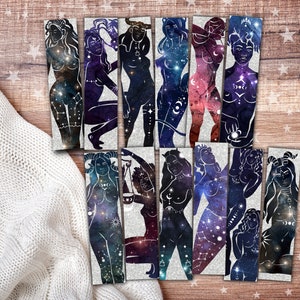 Printable Zodiac bookmarks, Sexy Zodiac Women, Zodiac bookmarks, Instant download, Zodiac set, Celestial bookmarks