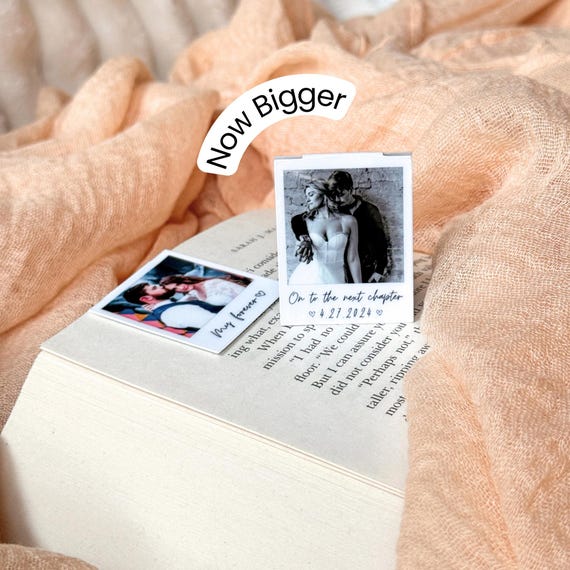 Custom Polaroid Magnetic Bookmark, Personalized Photo Bookmark, Wedding Photo Gift, Pet Memorial Bookmark, Gift for Wife, Book Lover Gift