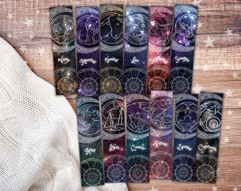 Printable Zodiac Bookmarks: Celestial Set (Digital Download)