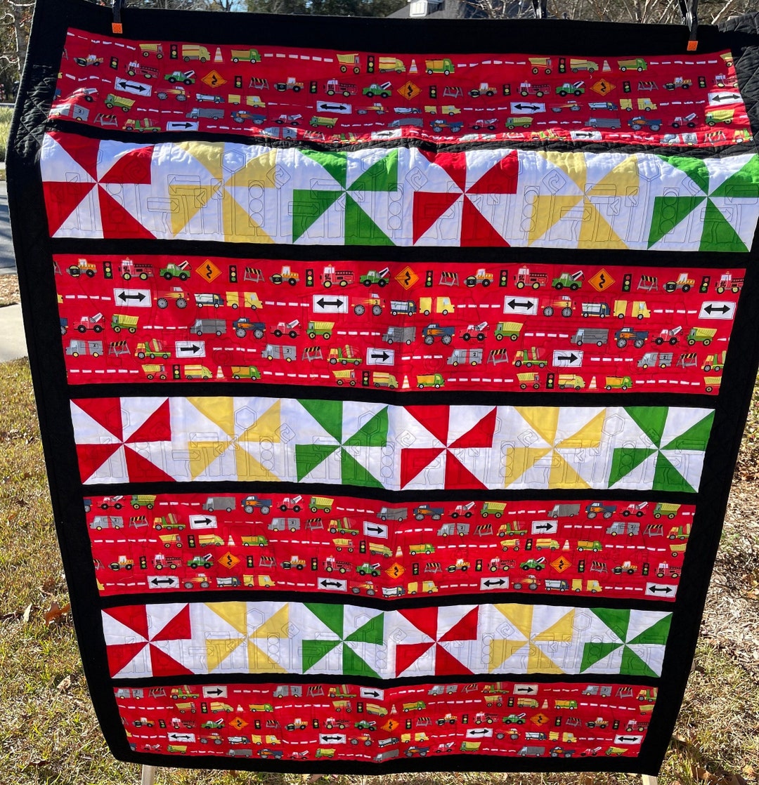 Mechanic Colorful Pattern Print Bed Set Quilt