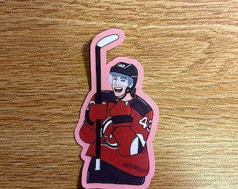 Pegatina de Luke Hughes / New Jersey Devils / Resistente al agua