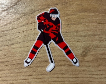 Pegatina de Nico Hischier de la serie Stadium / New Jersey Devils / Resistente al agua